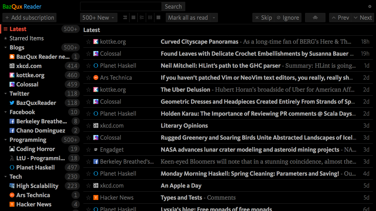 Image of the BazQux application
