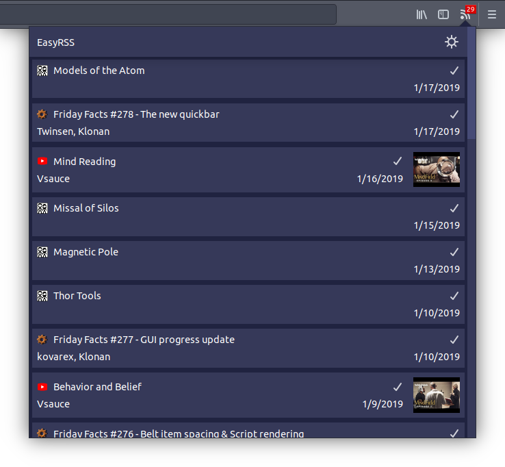 Image of the Easy RSS application