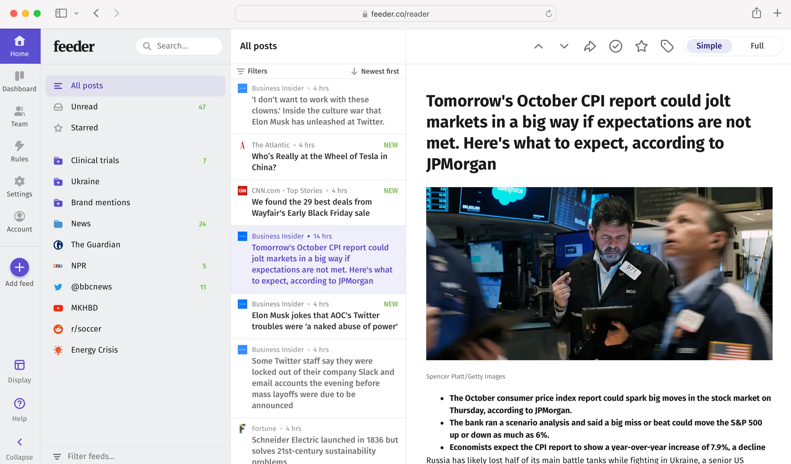 Image of the Feeder application