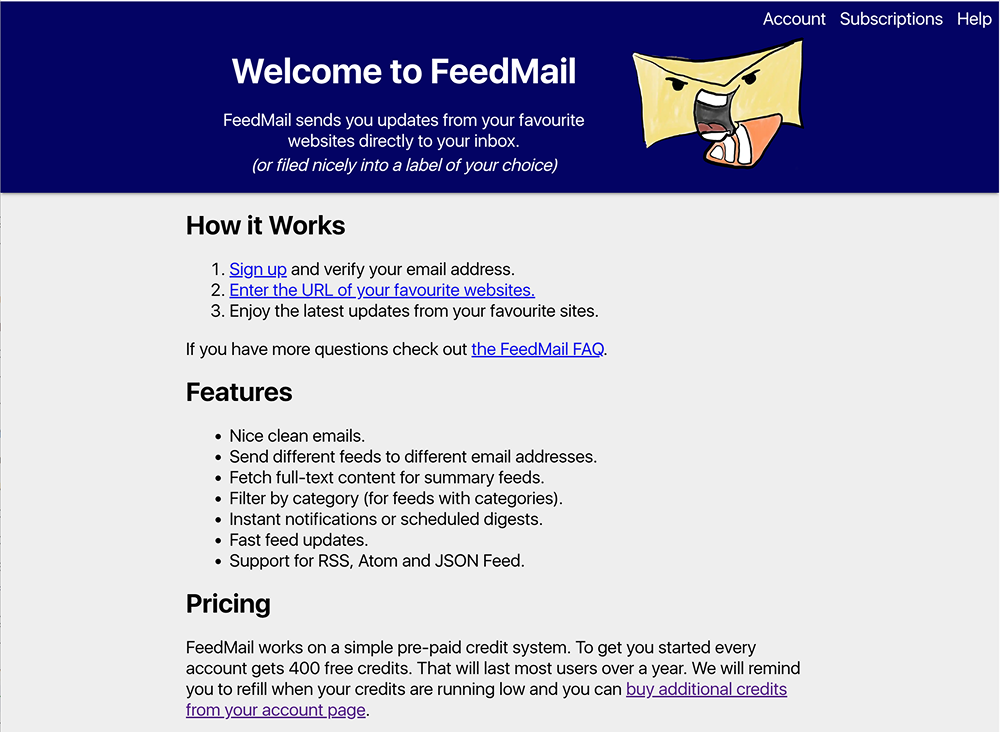 Image of the FeedMail application