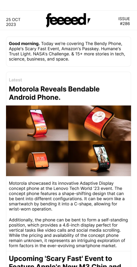 Image of the feeeed application