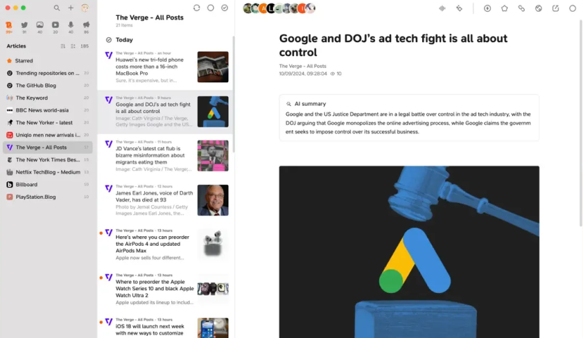 Image of the Folo application