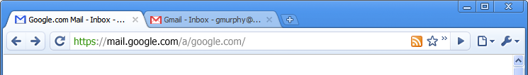 A screenshot of the toolbar in Google Chromium showing an orange RSS icon to subscribe to a website's RSS feed