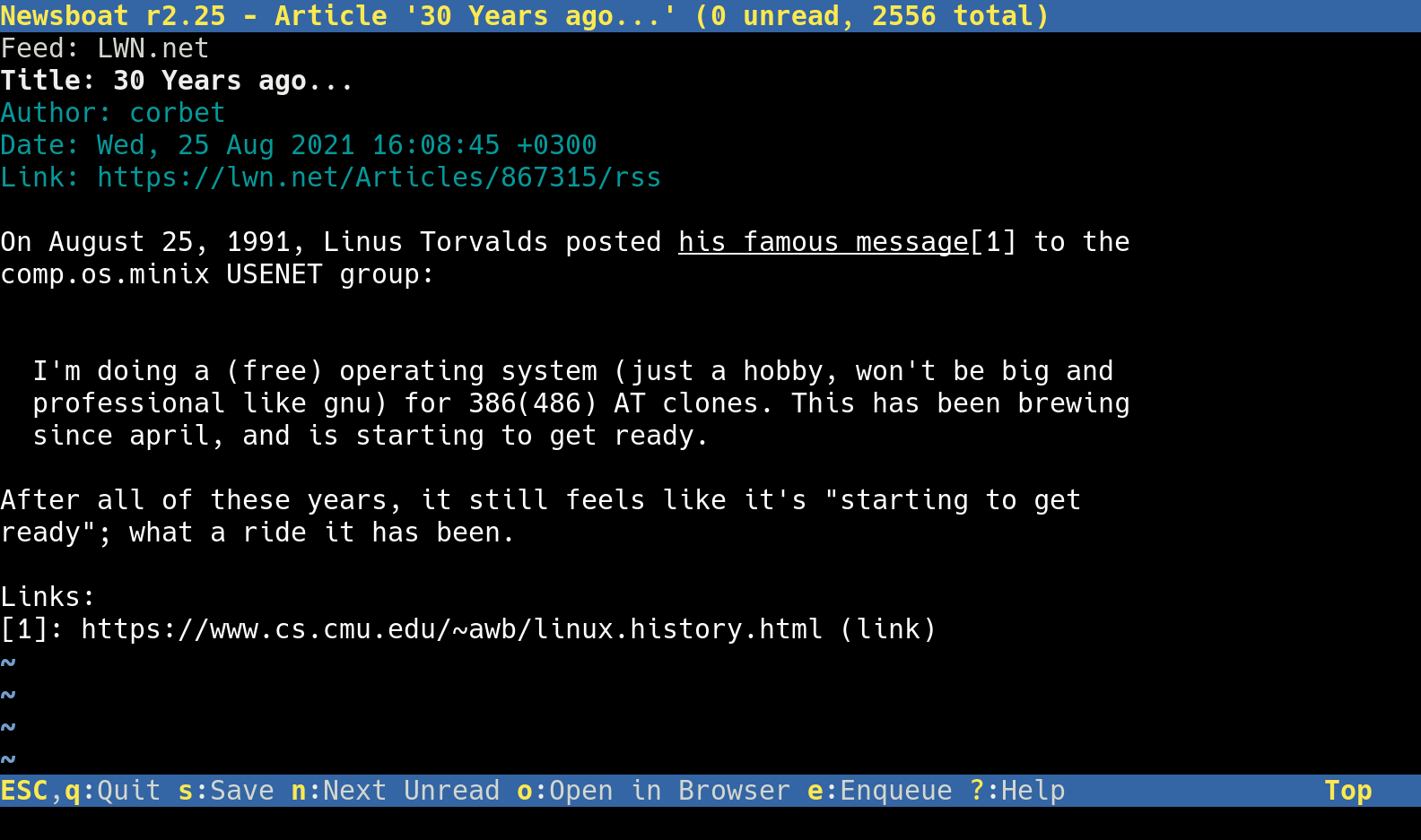 Image of the Newsboat application