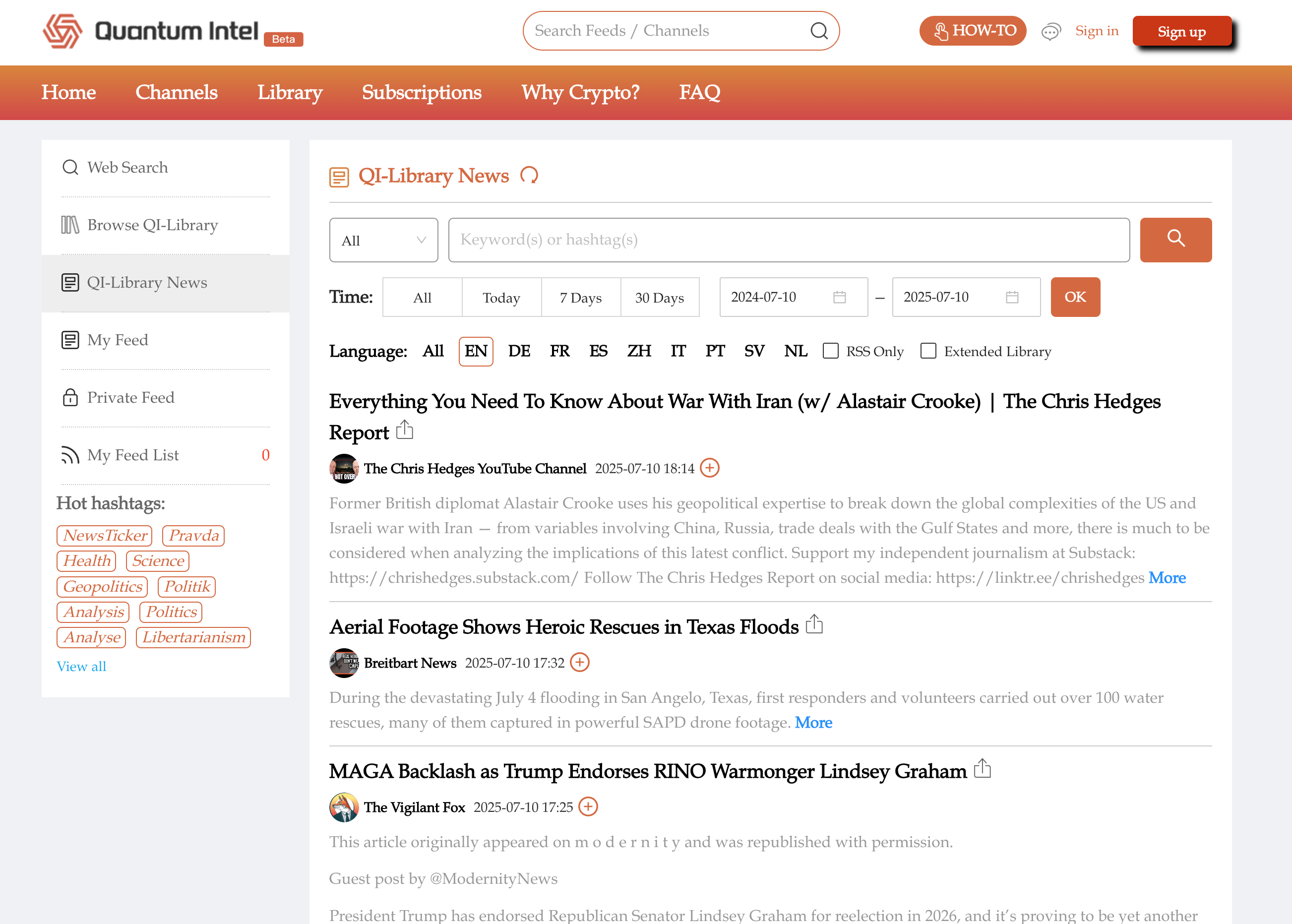 Image of the Quantum Intel application