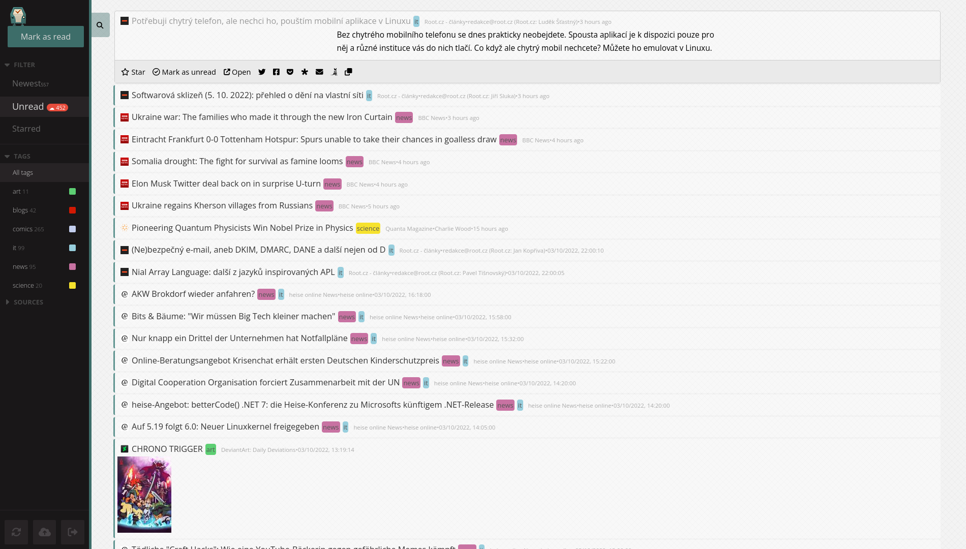 Image of the selfoss application