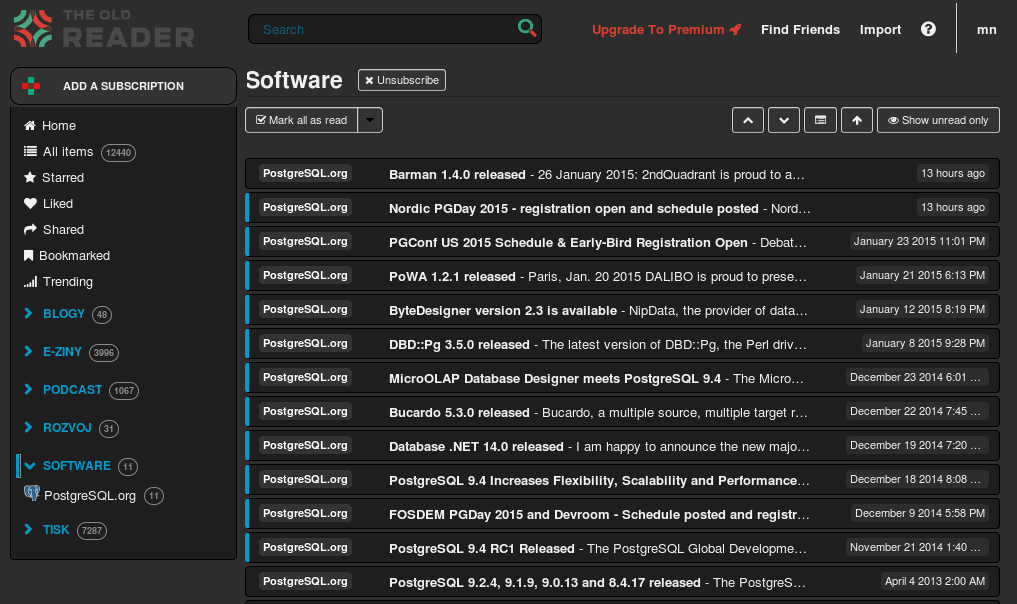 The Old Reader - Open RSS
