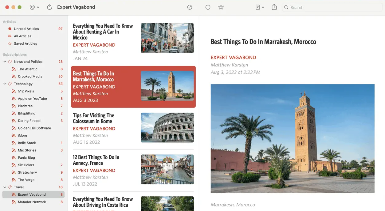 Image of the Unread application
